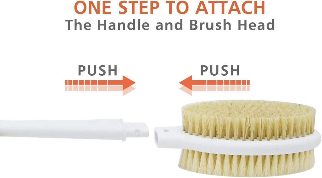 20.5 Back Bath Brush Long Handle for Shower for Elderlymen and Womenback Scrubb
