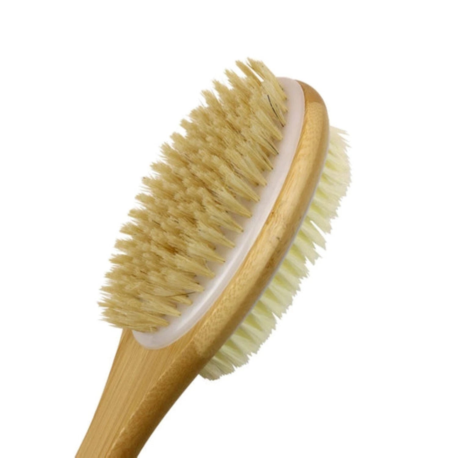 NEW Spa Relaxus Dual-Sided Long Handle Wool Bristle Bath & Body Lymph Brush 20"
