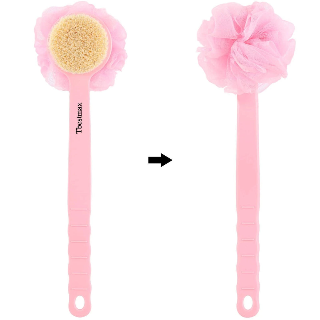 Back Brush Long Handle Shower Bath Scrubber Body Loofah With Soft Mesh Sponge
