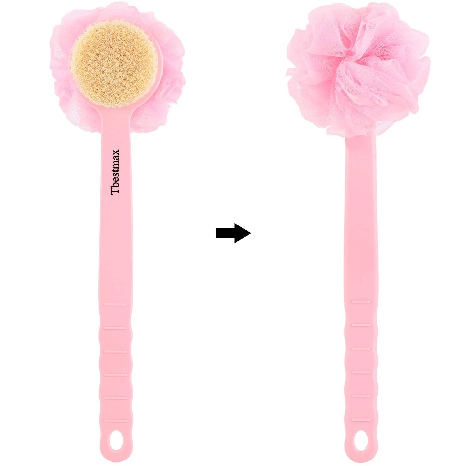 Back Brush Long Handle Shower Bath Scrubber Body Loofah With Soft Mesh Sponge