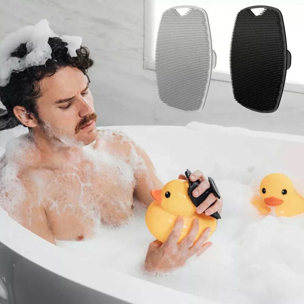 Silicone Body Scrubber - Exfoliating Loofah Shower Scrubber for Men - Travel