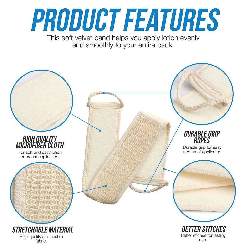 Back Scrubber Bath Shower Strap Loofah Spa Skin Brush Sponge Body Exfoliating US