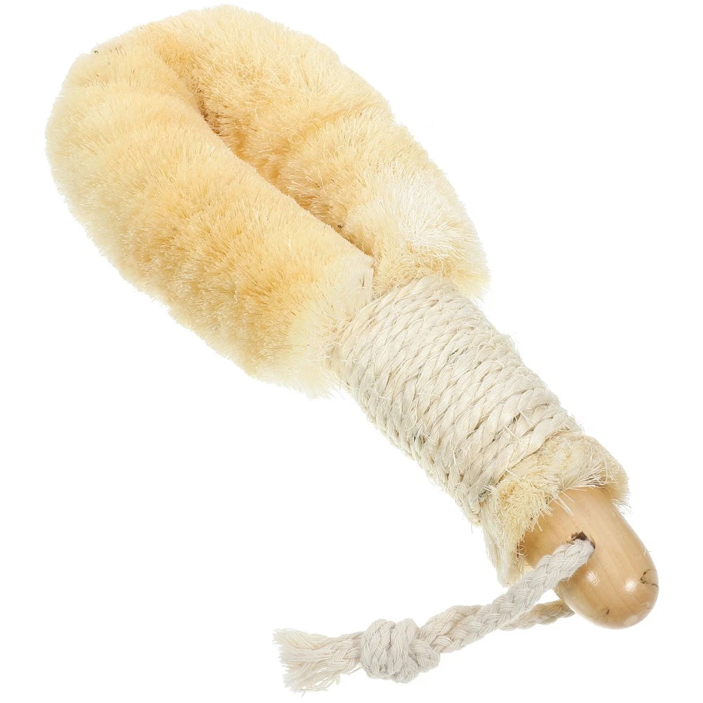 Sisal Shower Brush Body Exfoliator Scrubber Back with Handle Handheld Bath