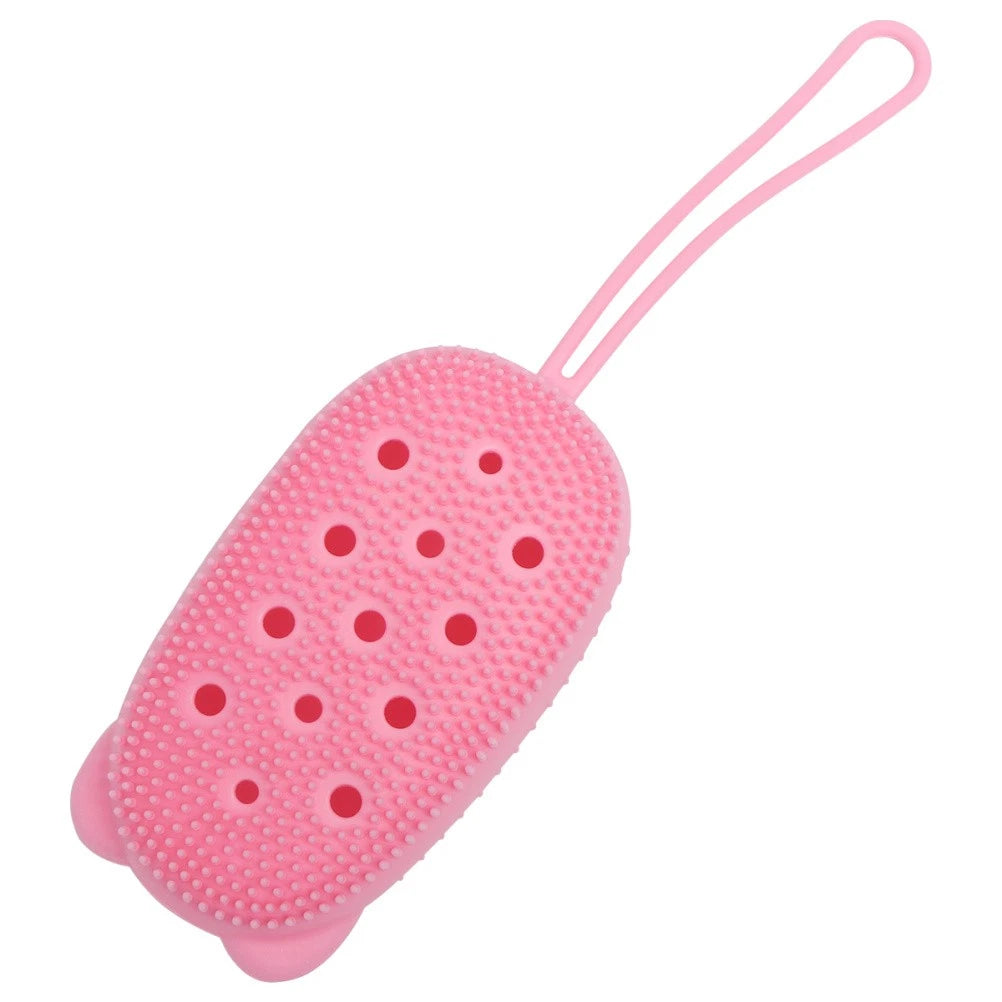 Automatically Soak Bath Scrub Silicone Bath Brush Soap Storage Bath Tool