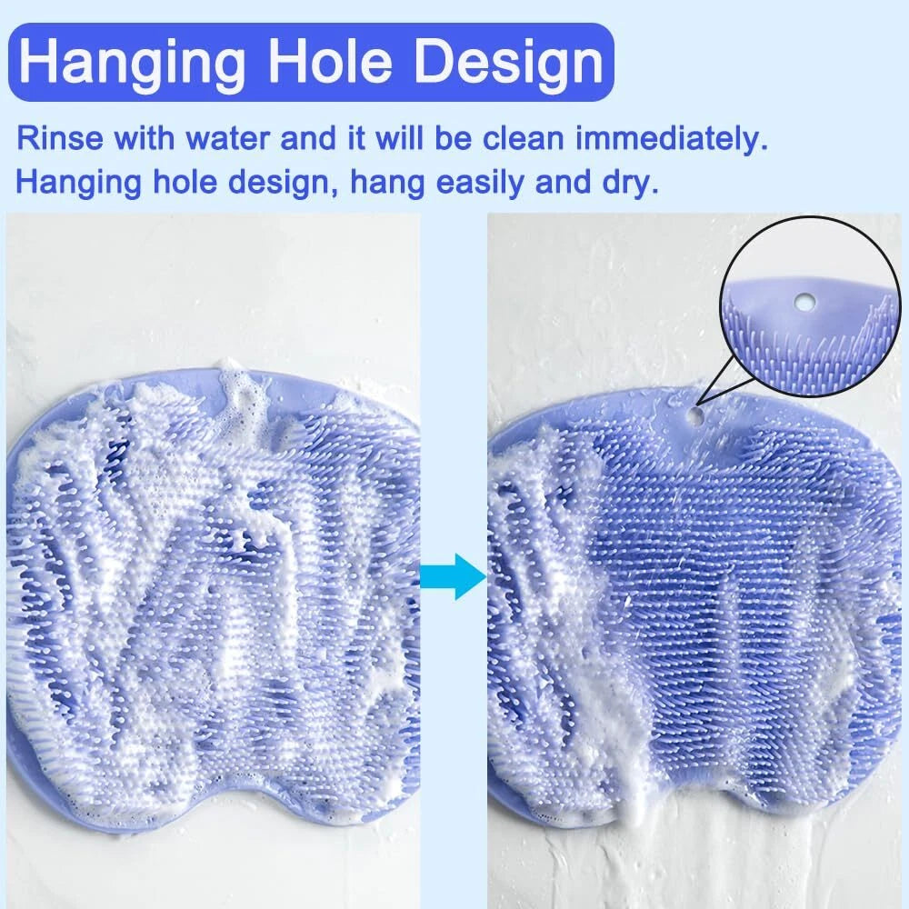 Shower Foot Back Scrubber Massage Pad Body Bath Soft Brush Mat Cleaning Bathroom