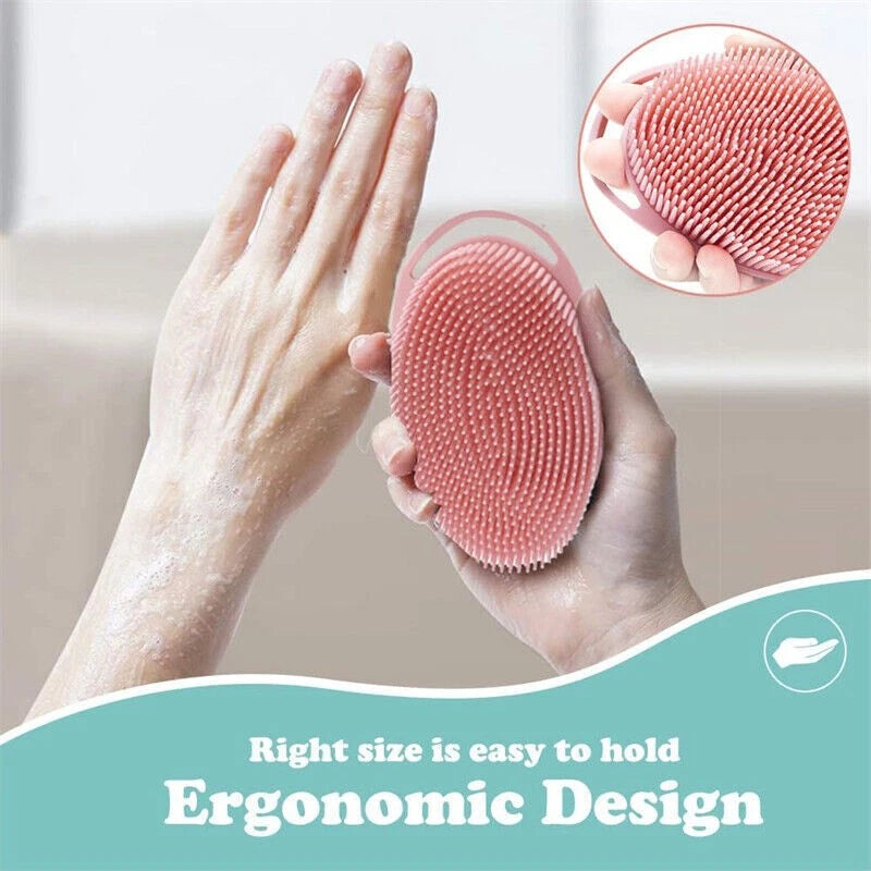 Silicone Body Scrubber Dual-sided Bath Shower Body Massage Exfoliation Brush