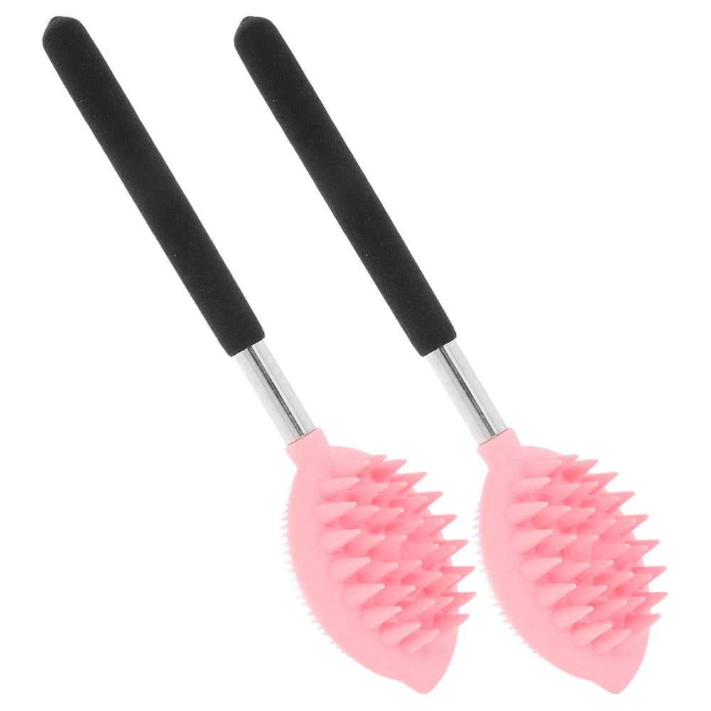 2 Pcs Bath Brush Child Shower for Body Ergonomic Silicone Scrubber