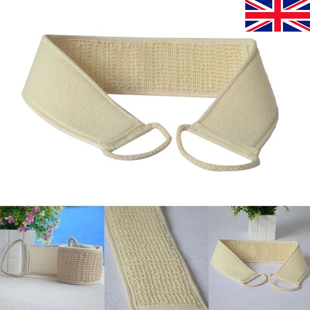 Back Scrubber Exfoliating Body Loofah Brush Bath Shower Double Sided Long Belt