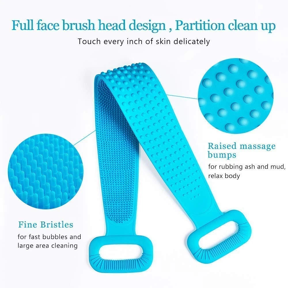 Silicone Body Scrubber – Gentle Exfoliating Shower & Bath Brush for Cleansing