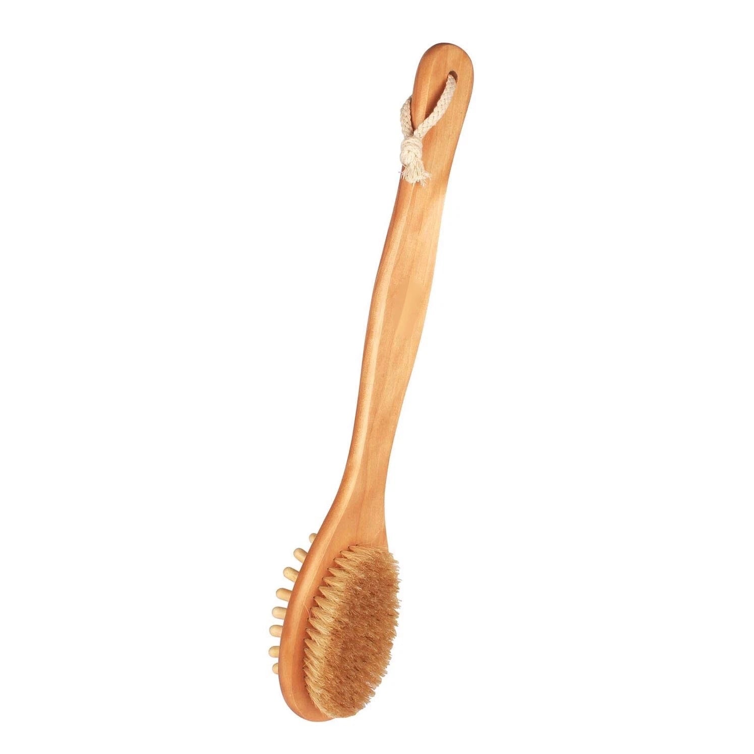 Wooden Handle Bristle Bath Brush, Cellulite Body Scrub Brush, Wooden Bath Brush