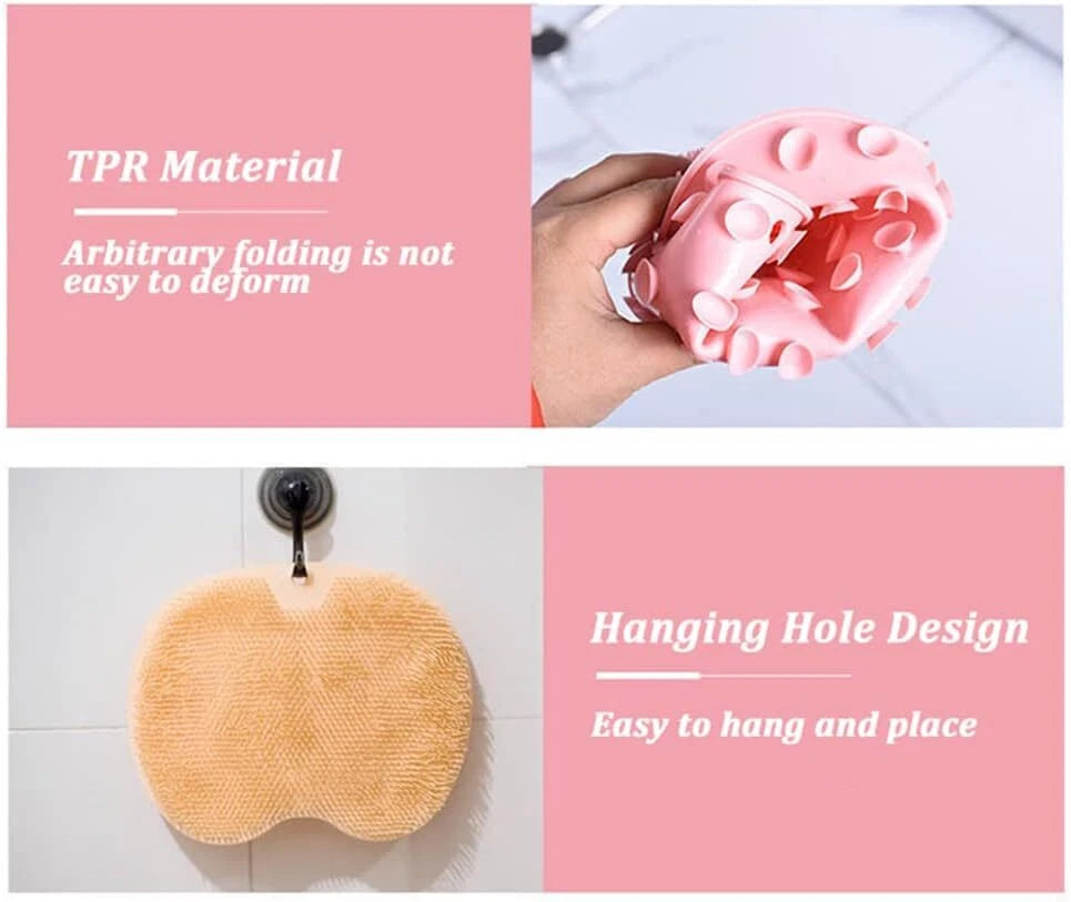 Shower Foot Back Scrubber Massage Pad Body Bath Soft Brush Mat Cleaning Bath