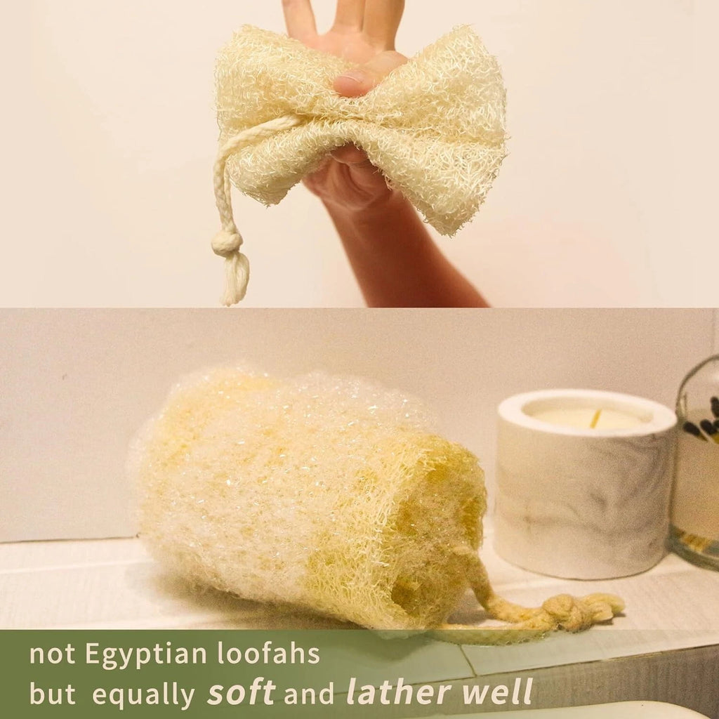 4pcs Natural Loofah Back Sponge Pads Body Scrubber Brush Loofa Bath Shower Spa