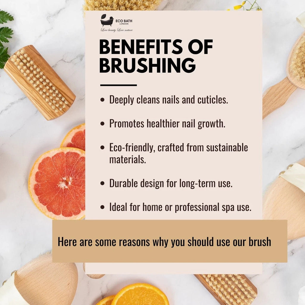 Eco Bath Natural Sisal Nail Brush Collection - Available in Beech Wood, Walnut W