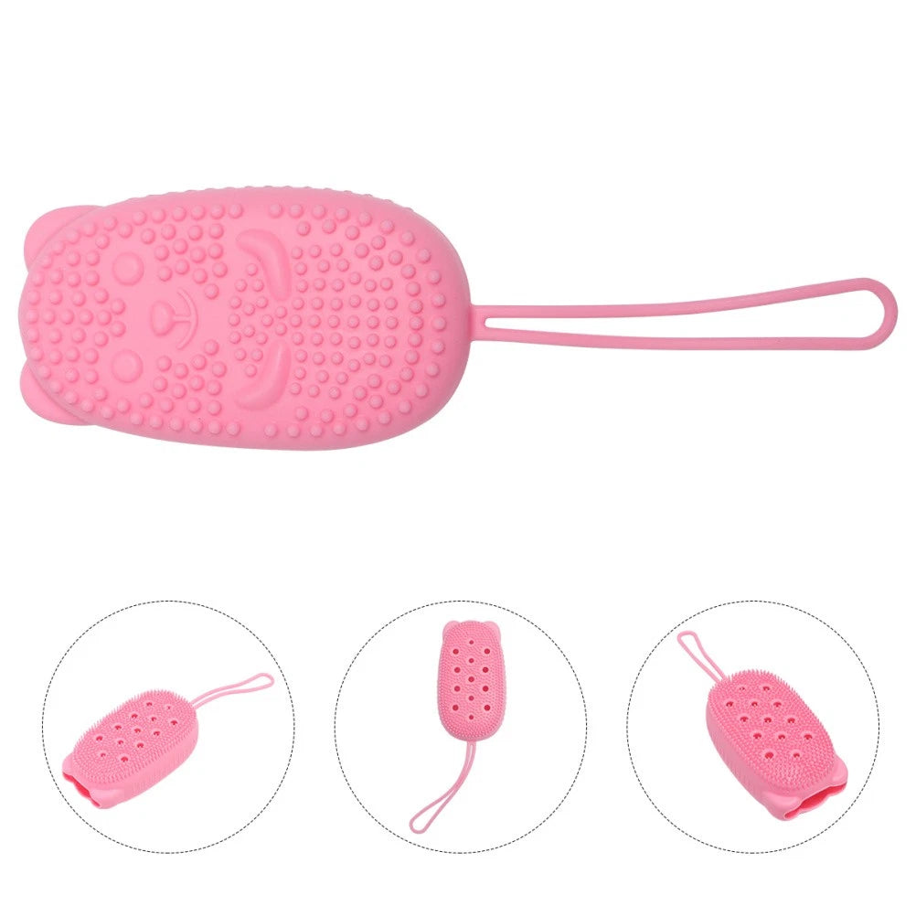 Automatically Soak Bath Scrub Silicone Bath Brush Soap Storage Bath Tool