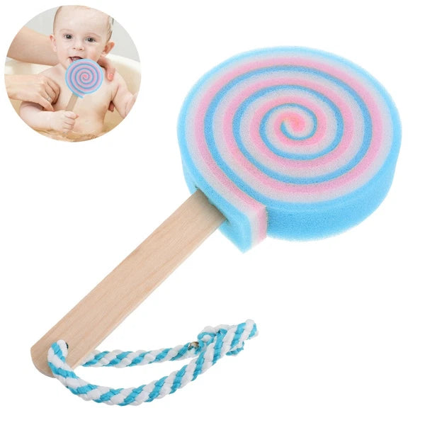 Sponge Brush Lollipop Child Children's Bath Body Scrubber for Kids