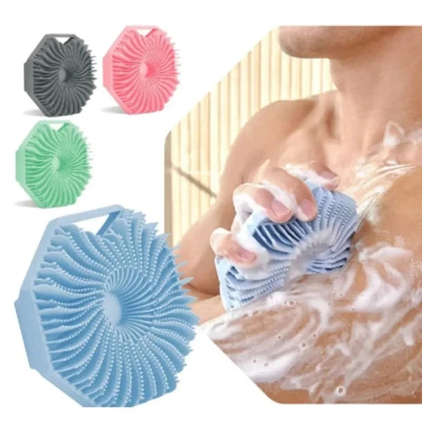 2 in 1 Silicone Body Shower Scrubber Wash Exfoliator Brush Scalp Massager US