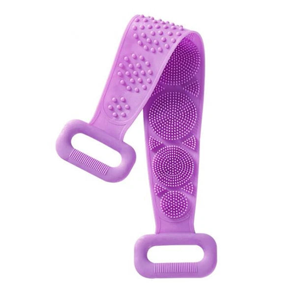 Silicone Bath Towel Rub Body Brush Shower Pull Back Strip Scrubber Exfoliat Lot