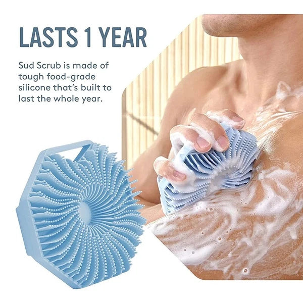 2 in 1 Silicone Body Shower Scrubber Wash Exfoliator Brush Scalp Massager US