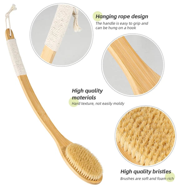 ????Bath Body Brush Shower 22 Super Long Handle Back Body Scrubber Wet/Dry
