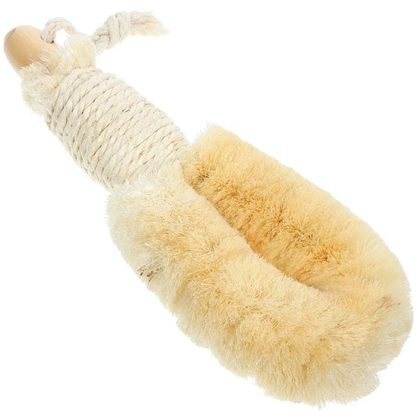 Sisal Shower Brush Body Exfoliator Scrubber Back with Handle Handheld Bath