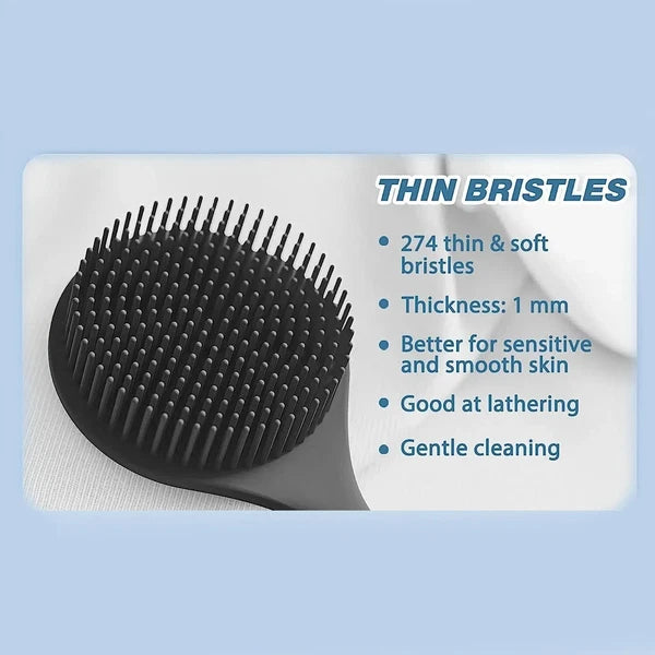 Bath Shower Brush with Handle – Soft Back Scrubber & Exfoliating Skin Massager