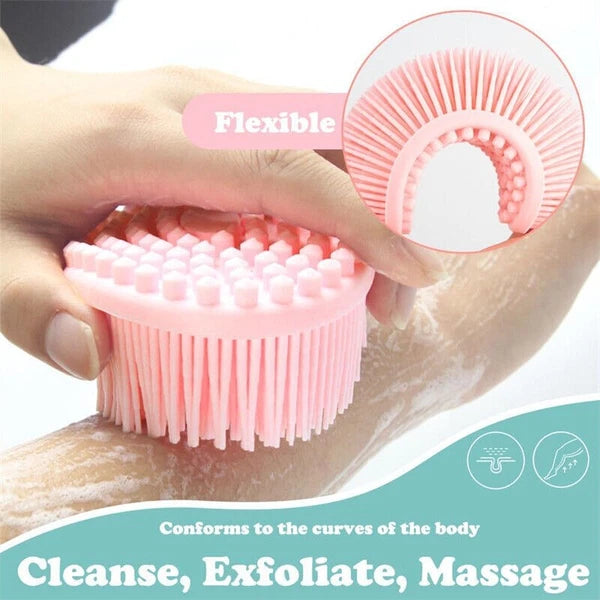 Silicone Body Scrubber Dual-sided Bath Shower Body Massage Exfoliation Brush