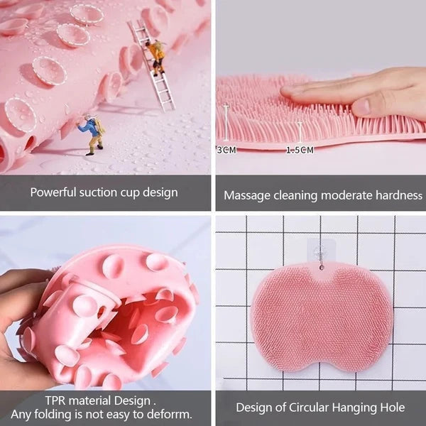 Shower Foot Back Scrubber Massage Pad Body Bath Soft Brush Mat Cleaning Bathroom