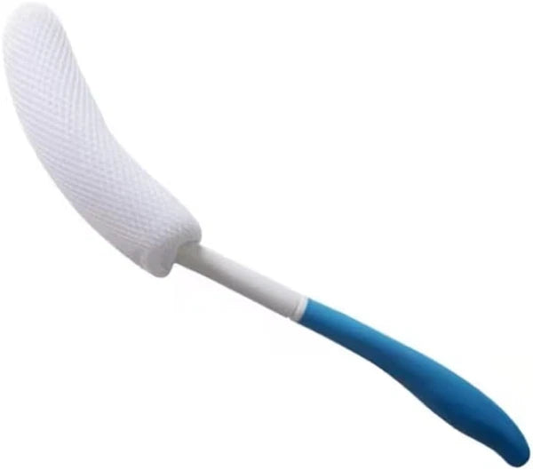 Long Anti-Slip Curved Handle Bath Body Brush Bath Brush for Middle Aged, Elderly