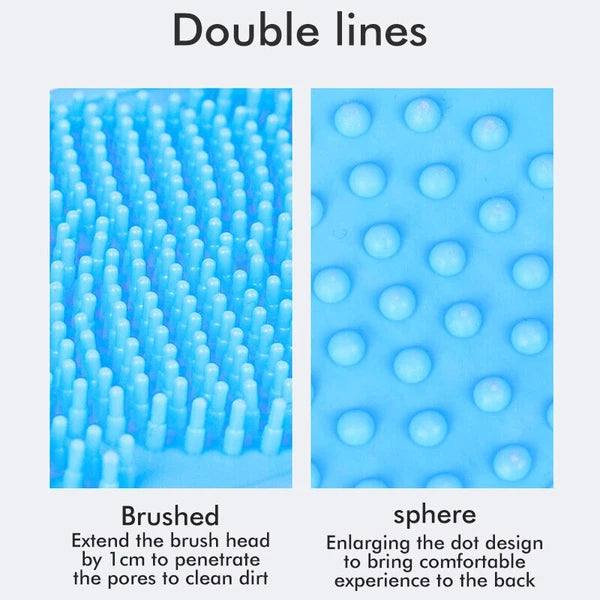 Silicone Bath Towel Rub Body Brush Shower Pull Back Strip Scrubber Exfoliat Lot