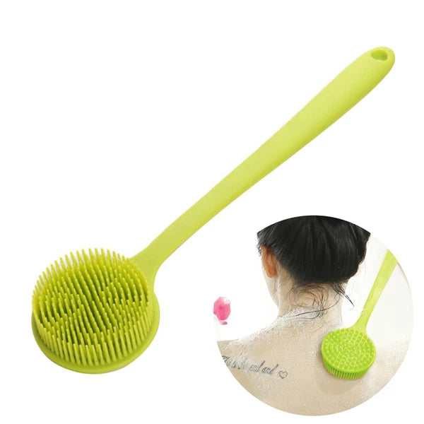 Bath Brush Man Body Exfoliator Silicone Shower Scrubber Back for Long Handle