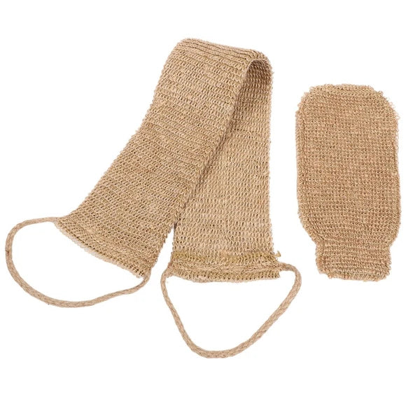 2 Pcs Back Rub and Bath Brush Cleaning Glove Body Exfoliator Scrubber Loofah