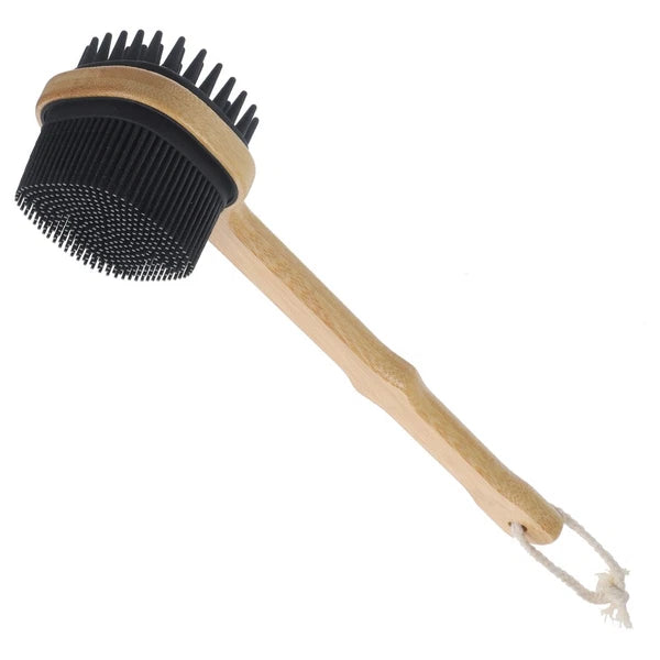Bath Brush Elderly Exfoliating Back Scrubber Silicone Body with Handle