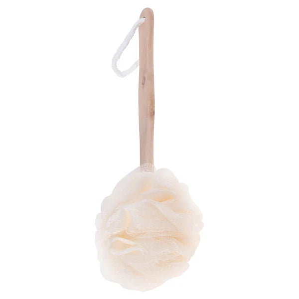 Back Wash Loofah Sponge Stick Bum Scrubber for Shower Mesh Bath Brush Pouf Man