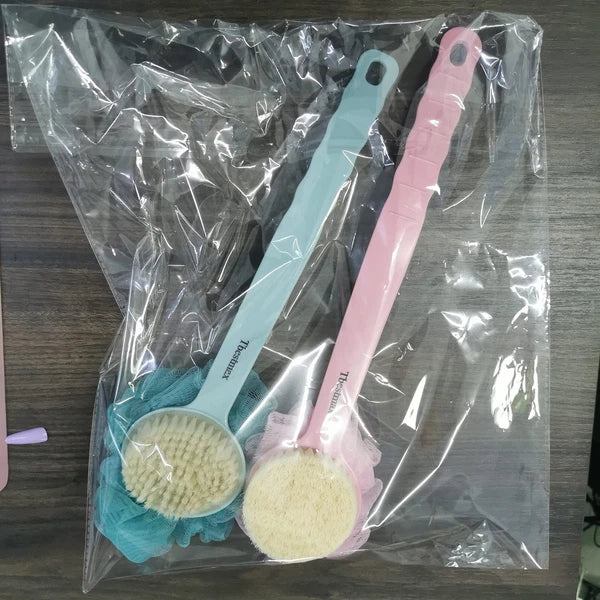 Back Brush Long Handle Shower Bath Scrubber Body Loofah With Soft Mesh Sponge