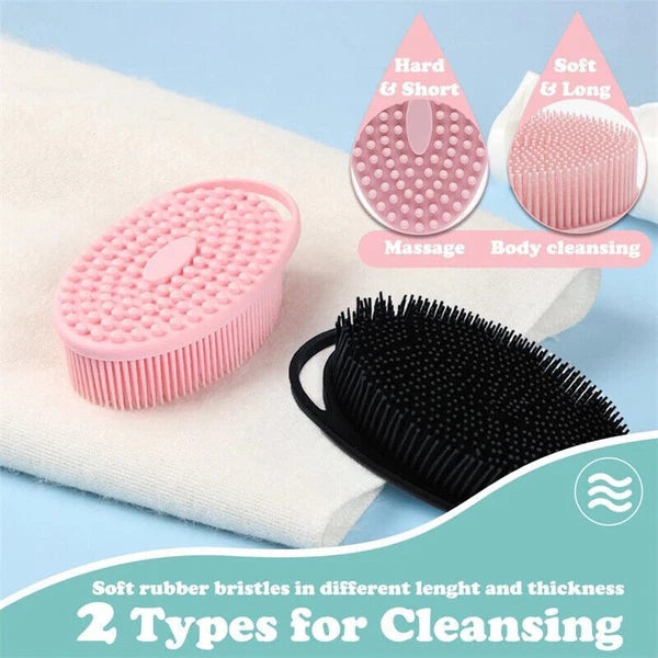 Silicone Body Scrubber Dual-sided Bath Shower Body Massage Exfoliation Brush