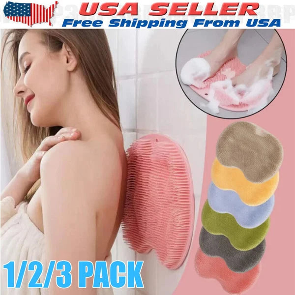 Shower Foot Back Scrubber Massage Pad Body Bath Soft Brush Mat Cleaning Bathroom