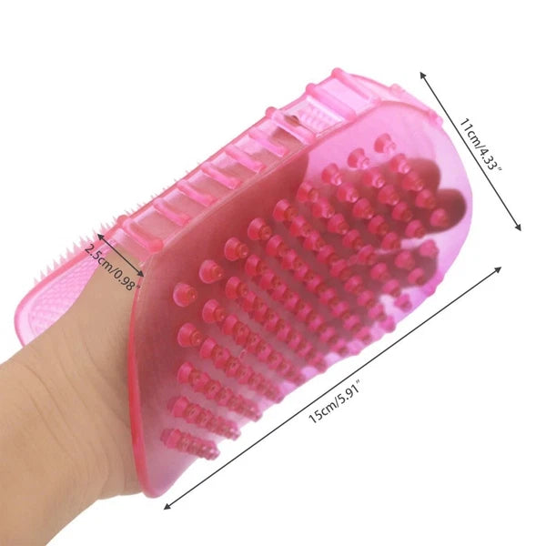 Soft Silicone Body Anti Cellulite Massage Glove Scrub Bath Shower Spa Tool UK