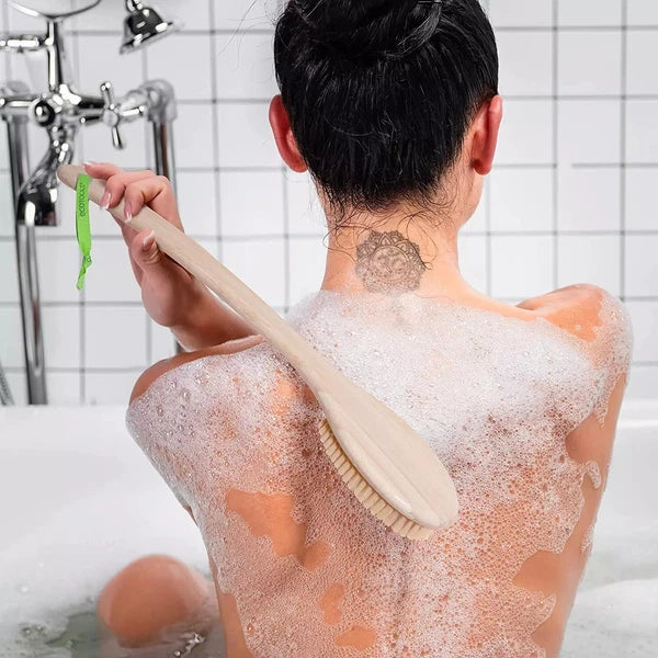 ECO Body Back Bath Brush - for Shower with Long Handle, Back Washer Scrubber NEW
