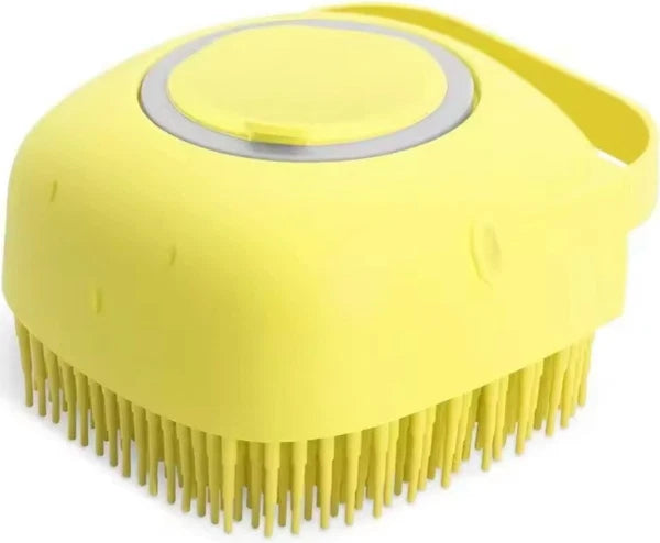 Silicone Pet Brush Massage Bath Brush for Dogs Cat Scrubber Shampoo Dispenser UK