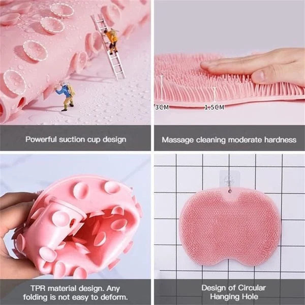 Shower Foot Back Scrubber Massage Pad Body Bath Soft Brush Mat Cleaning Bath