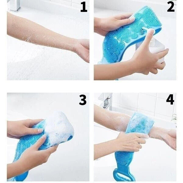 Back Scrubber Shower Exfoliating Silicon Body Brush for Shower, Bath & Massage