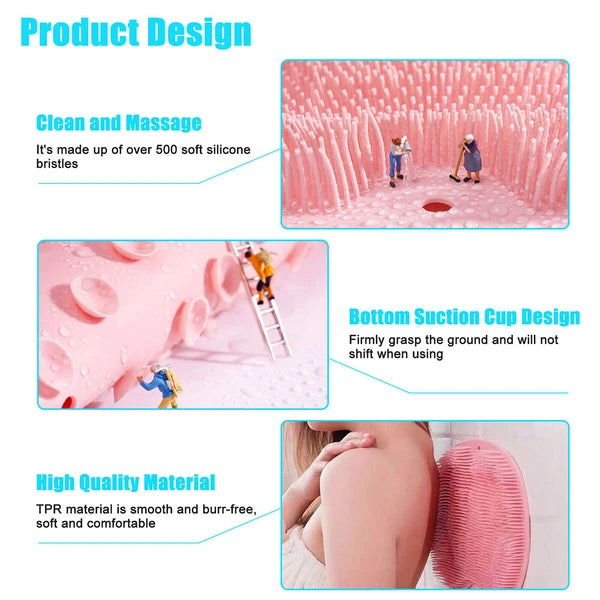 Shower Bath Exfoliating Brush Clean Mat 1-2 Foot Back Body Scrubber Massager Pad