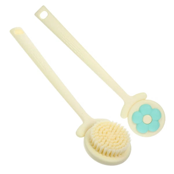 2 Pcs Flower Bath Brush Man Back Lotion Applicator for Men Exfoliator