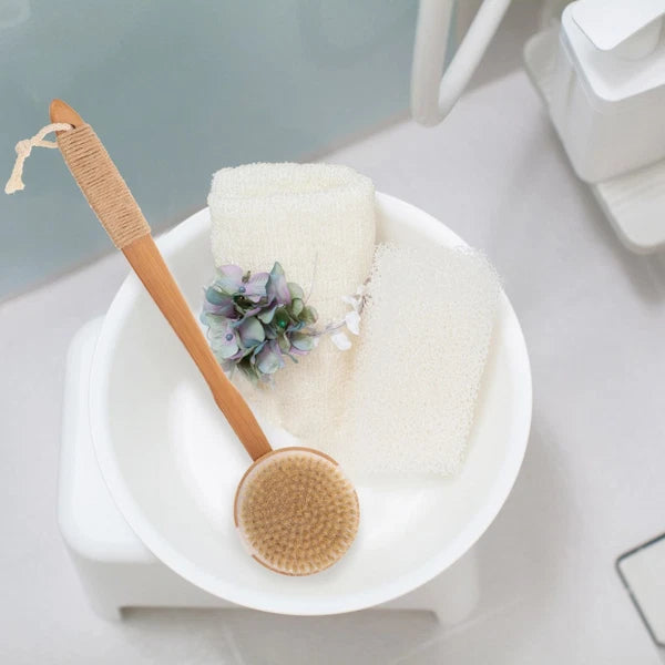 Removable Bath Brush Elderly Back Scrubber for Shower Exfoliating