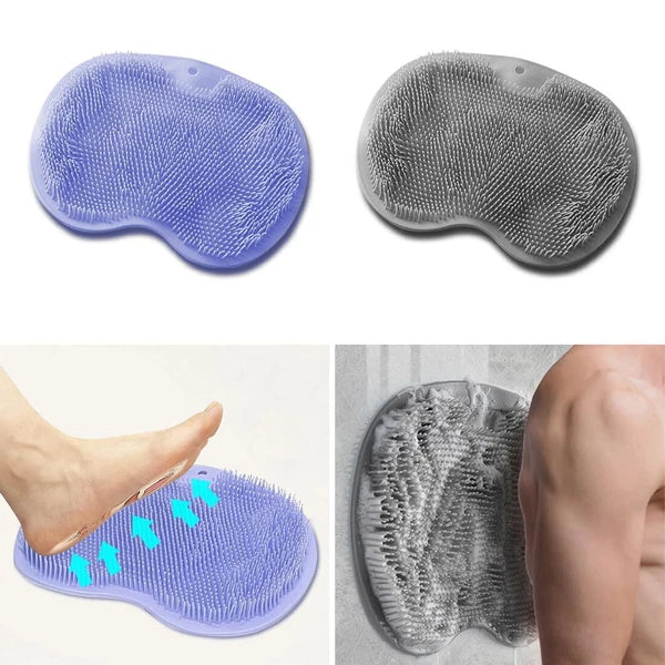 Shower Foot Back Scrubber Massage Pad Body Bath Soft Brush Mat Cleaning Bathroom