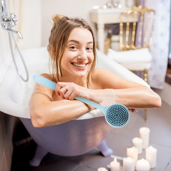 Silicone Bath Brush Man Back for Shower Body Scrubber with Handle