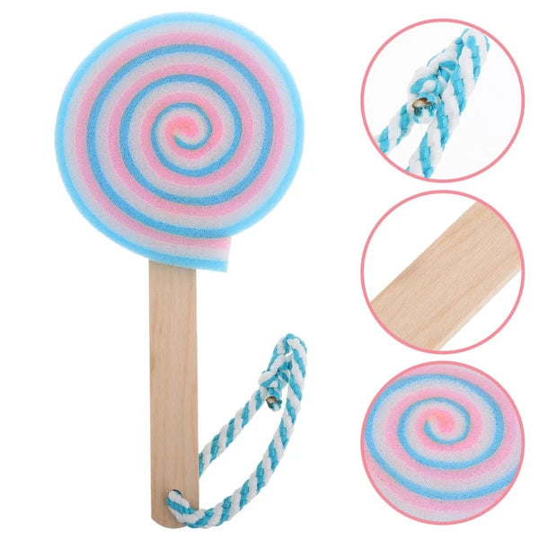 Sponge Brush Lollipop Child Children's Bath Body Scrubber for Kids