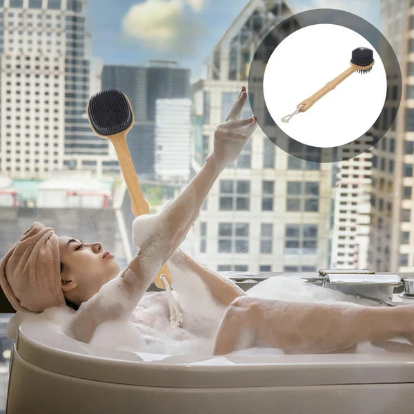Bath Brush Elderly Exfoliating Back Scrubber Silicone Body with Handle