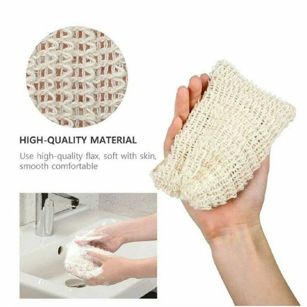 Natural Sisal Soap Bag Soap Saver Net Mesh Exfoliator Foaming Pouch Soft forSkin