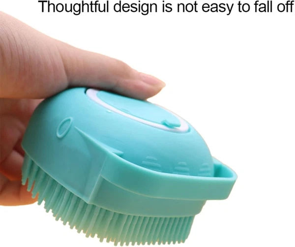 Dog Cat Bath Brush Scrubber with Shampoo or Soap Dispenser | Useful for Grooming